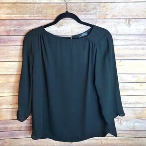 NWT The Limited Black Chiffon Keyhole Blouse Sz L